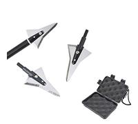 ZSHJGJR 6pcs Punta di Freccia Caccia di Tiro con L'Arco Punte da Tiro 126 Grano Lama Fissa Testa Larga con Broadhead Box per Arco Composto e Balestra (6 PCS + Scatola)