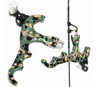 ZSHJGJR Release Aid Arco Compound Tiro con L'Arco Rilascio Sgancio per Compound Bow Trigger 4 Dita Regolabile Accessori Arceria Caccia Tiro Sportivo Competizione RH LH Fino a 80lbs (Camo)