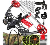 ZSHJGJR Set Arco Compound Tiro con l'arco compound adulti 45 libbre Mini Arco Compound con Pallini Kit Arco composto composito Arco da Caccia e Pesca Principianti Mancini Destrorsi (Set 2)