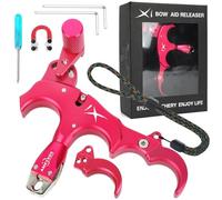 ZSHJGJR Tiro con l'arco Pollice Rilascio Aid Per Arco Compound - 3 o 4 Dita Handheld Release Trigger Regolabile - String D Loop Adulti Principiante e Professionisti Sport Arco Accessori (Rosso)