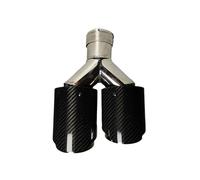 ZSHYTWE 1 Pz Universale Auto Coda Gola Silenziatore Lunghezza Brunitura A Forma di Y Doppio Fuori Twill Lucido Punta Marmitta di Scarico Terminale di Scarico per Auto(60mm-89mm-Right)