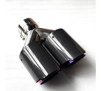 ZSHYTWE 1PC Viola Doppio Terminale di Scarico Accessorio Lucido Doppio di Scarico Marmitta Tubo di Scarico Ugello di Scarico per Universale Terminale di Scarico per Auto(ID 73MM-OD 89MM)