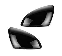 ZSHYTWE 2 Pezzi Copertura Cassa Specchio Retrovisore Per VW Per Golf MK7 7.5 GTI 7R Carbon Look/Nero Brillante/Cromo Opaco Coperture Caps Direzione Luci(Bright Black)