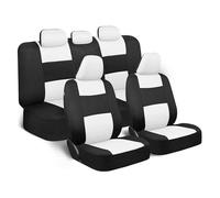 ZSHYTWE Coprisedili in Auto Per Skoda Per Rapid Set Completo Coprisedili Auto In Pelle Impermeabili Accessori Coprisedile Auto(Black White)