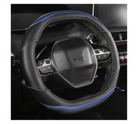 ZSHYTWE Coprivolante per Peugeot 3008 4008 5008 Coprivolante per Auto in Fibra di Carbonio + Pelle PU Accessori per Auto Interni Protezione Custodia Volante(Blu)