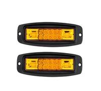 ZSHYTWE Luci Terzo Stop Barra Luminosa Lavoro A LED Con Montaggio A Filo 7 Pollici Faro Ambra Guida Fascio Luminoso Luce Retromarcia Paraurti 12/24V Rimorchio Carico(2pcs Amber Light)