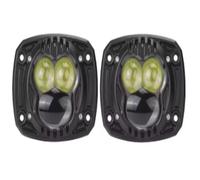 ZSHYTWE Luci Terzo Stop Faro Lavoro A Incasso Quadrato Rotondo Abbagliante Anabbagliante Impermeabile Paraurti A LED 12/24 4 Pollici Per Toyota Fuoristrada(2pcs Square)