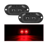 ZSHYTWE Luci Terzo Stop Indicatore Direzione Laterale A LED Camion Con Lente Nera 12/24V Bianco Rosso Giallo Luce Ingombro Griglia Anteriore Avvertimento Impermeabile Per E8(2pcs Red Light)