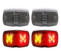 ZSHYTWE Luci Terzo Stop Indicatore luminoso camion 10 LED 12V24V Paraurti Luce freno LED Indicatore direzione Lente fumé semirimorchio Furgone carico Trattore Camion(4pcs Red Yellow)