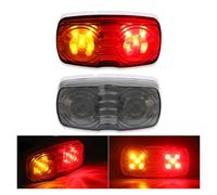 ZSHYTWE Luci Terzo Stop Indicatore luminoso camion 10 LED 12V24V Paraurti Luce freno LED Indicatore direzione Lente fumé semirimorchio Furgone carico Trattore Camion(2pcs Red Yellow)