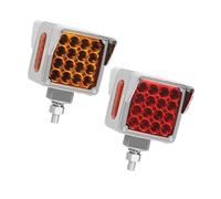 ZSHYTWE Luci Terzo Stop Luce segnalazione quadrata a doppio lato 12 V 24 stroboscopica faro lavoro paraurti anteriore indicatore direzione freno luci lampeggianti 3 pollici(L and R)