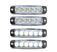 ZSHYTWE Luci Terzo Stop Luci di posizione laterali per auto a 6 LED 12 V e 24 luci dei freni ingombro rimorchi furgoni camion indicatori direzione a rossi(4pcs White Light)