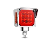 ZSHYTWE Luci Terzo Stop Paraurti anteriore con piedistallo faro stroboscopico a LED lampada lavoro a doppio lato 12/24V indicatore direzione quadrato 3 pollici(1pc Left Side)