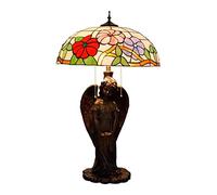 ZSJSM Bella Lampada di Vetro Pastorale Morning Glory Bella scrivania in Stile Vetro Lampada Angelo Base Basela Light per Il Soggiorno Ufficio Camera da Letto 50 * 81 cm Doppio Il Comfort