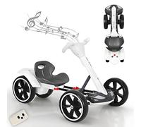 ZSJSM Electric Go Kart per Bambini, Carrello Go 6v × 2 Pieghevole con Modello di eversing, Pedale Go-Kart con Sedile Regolabile, Musica e luci e Telecomando, Carrello di Trasmissione a velocità 8