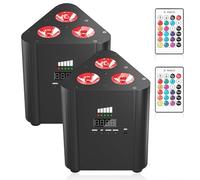 ZSJSM Luci Par LED RGBW Ricaricabili con DMX e Telecomando, Utensili strobi attivati dal Suono per Stage Interno, Cabina DJ, Matrimoni, Feste, Chiesa, Bar, Eventi del Festival Illuminazione 2pc