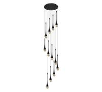 ZSJSM Lumo di Cristallo di Lusso con 12 luci a Sospensione a Spirale a Spirale a LED Leggera per Il soffitto Alto Perfetto per l'ingresso di Foyer e l'illuminazione delle Scale (Colore:
