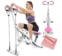 ZSJSM Squat Machine per la Palestra di casa, Macchina a vogatura tozza da 2 in 1 con 4 Fasce di Resistenza Regolabili, Macchina per Esercizi Tozzo Pieghevole, per Braccio, Glutei e Gambe Rosa Rosa