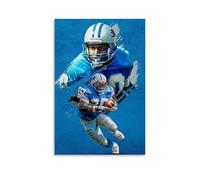 ZSJUMK Barry Sanders- Carta da parati in tela, impermeabile, resistente ai graffi, resistente ai raggi UV, elegante, decorazione per casa e ufficio, design classico e moderno, senza cornice, 50 x 75