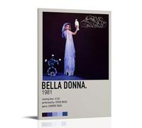 ZSJUMK Bella Donna Stevie Nicks, tela da parete, impermeabile, resistente ai graffi, resistente ai raggi UV, elegante decorazione per casa e ufficio, design classico e moderno, stile cornice, 30 x 45