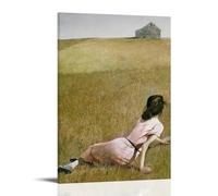 ZSJUMK Christina's World Andrew Wyeth, tela da parete impermeabile, resistente ai graffi, resistente ai raggi UV, elegante decorazione per casa e ufficio, design classico e moderno, stile cornice, 60