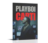 ZSJUMK Die Lit-Playboi CartiCanvas Murales impermeabile, resistente ai graffi, resistente ai raggi UV, elegante decorazione per casa e ufficio, design classico e moderno, stile cornice, 50 x 75 cm