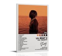 ZSJUMK Lil Boat2 Lil YachtyCanvas Murales impermeabile, resistente ai graffi, resistente ai raggi UV, elegante decorazione per casa e ufficio, design classico e moderno, con cornice, 60 x 90 cm
