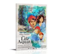 ZSJUMK The Life Aquatic with Steve Zissou, tela da parete, impermeabile, resistente ai graffi, resistente ai raggi UV, elegante decorazione per casa e ufficio, design classico e moderno, stile cornice