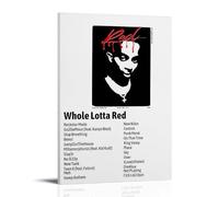 ZSJUMK Whole Lotta Red Playboi CartiCanvas Murales impermeabile, resistente ai graffi, resistente ai raggi UV, elegante decorazione per casa e ufficio, design classico e moderno, stile cornice, 60 x