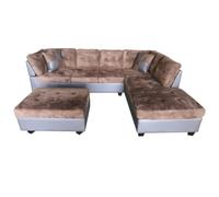 ZSLKDL Divano angolare a forma di L con chaise longue a destra con cuscino per i piedi