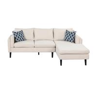 ZSLKDL Divano imbottito a forma di L con chaise longue a 3 posti, con gambe in legno di gomma, per soggiorno