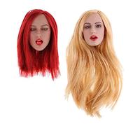 ZSMD 1/6 Scale Female Head Sculpt European and American Women Headsculpt (Brown Red Hair) for Phicen Female Body (2 pezzi)