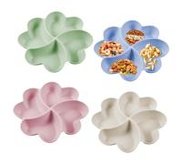 ZSMJAER Vassoio per Snack con Scomparti 4 Pezzi Piatti da Spuntino con Scomparti, Riutilizzabile Piatto da Portataper Frutta Secca, Vassoio Porta Caramelle, Piatti Vassoio a Scomparti