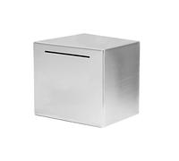 ZSooner Salvadanaio in acciaio inox, salvadanaio che non può essere aperto, sicuro per adulti e bambini, deve rompersi per aprirlo (12 x 12 x 12 cm)