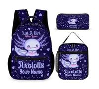 ZSOSIXDEAL Axolotl, zaino per la scuola per bambini, ragazze, ragazzi, 40,6 cm, Axolotls, zaino per la scuola per studenti e bambini, Axolotl Zaino 3 W, L