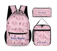 ZSOSIXDEAL Axolotl, zaino per la scuola per bambini, ragazze, ragazzi, 40,6 cm, Axolotls, zaino per la scuola per studenti e bambini, Axolotl Zaino 2 W, L
