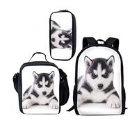 ZSOSIXDEAL Fox - Zaino casual per computer portatile, per libri, università, per bambini, ragazzi, ragazze, adolescenti, adulti, viaggi, Husky Dog Set 02, L