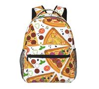 ZSOSIXDEAL Zaino casual con fiori per computer portatile, borsa per libri e università, per bambini, ragazzi, ragazze, adolescenti, adulti, viaggi, Pizza., L