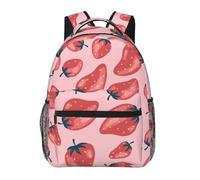 ZSOSIXDEAL Zaino casual con fiori per computer portatile, borsa per libri e università, per bambini, ragazzi, ragazze, adolescenti, adulti, viaggi, Fragola 3, L