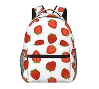 ZSOSIXDEAL Zaino casual con fiori per computer portatile, borsa per libri e università, per bambini, ragazzi, ragazze, adolescenti, adulti, viaggi, Fragola 4, L