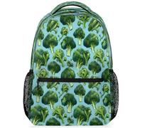 ZSOSIXDEAL Zaino in broccoli vegetali verdi zaino casual per laptop borsa a tracolla leggera borsa da viaggio borsa da college per donne uomini, brocco vegetale verde