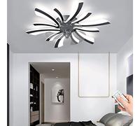 ZSPINJIA Ventilatore da Soffitto con Luce e Telecomando Lusso Plafoniera App e Telecomando, Lampada da soffitto con Ventilatore per Soggiorno Camera da Letto, Tifosi invertitiblack
