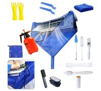 ZSPLIT-MAIR Kit di pulizia mini split tutto in uno con spruzzatore a pressione - Sacchetto di pulizia mini split riutilizzabile a prova di perdite, 16 pezzi di utensili per la manutenzione (blu)