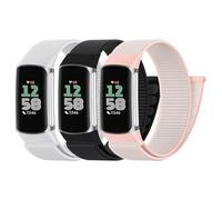 Zspoly 3 cinturini sportivi in nylon, compatibili con Fitbit Charge 6, cinturino Fitbit Charge 5, cinturino da donna e uomo, in tessuto regolabile, traspirante, per lo sport, Nylon, Senza Gemstone
