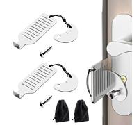 Zssxysm 2 Pezzi Serratura di Sicurezza Portatile, Blocca Porta Antintrusione da Viaggio, Serratura Porta di Protezione Personale Privacy con Borsa di Stoccaggio per Viaggi Hotel Home Appartamento