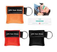 Zssxysm 3 Pezzi Pocket Mask Primo Soccorso, Mascherine da Rianimazione con Portachiavi, CPR Face Shield Usa e Getta, kit di Emergenza per Adulti e Bambini