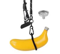 Zssxysm Banana Fiaschetta Tascabile Set, Alcool per Liquori con Cinghia a Tracoll e AImbuto, Portatile Bottiglia Personalizzata da 5oz in Acciaio Inox per Campeggio Trekking Viaggio Picnic Bar