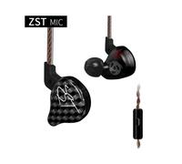 (ZST nero con microfono) KZ ZST Pro X Auricolari in-ear ibridi HIFI con bassi soppressi