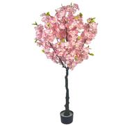 Zstar Albero artificiale di fiori di ciliegio, grande 150 cm, pianta artificiale in vaso, realistico con tronco realistico, grande decorazione per interni ed esterni, soggiorno, balcone