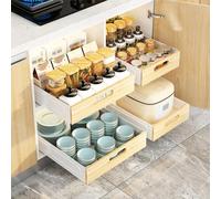 Zstar Cassetto estraibile da cucina, cassetto telescopico (40 x 40,5 x 8 h) cm, organizer per cassetti da cucina, organizzazione pantry sotto il lavandino, nessuna vite/foratura